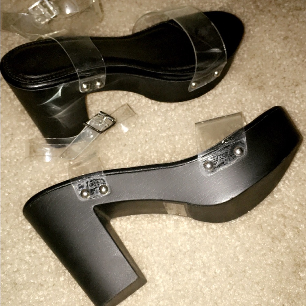 Black heels with clear strap!